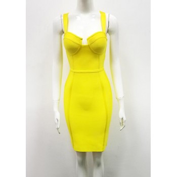 9 Colors Ladies Sexy Blue Yellow Black Rayon Bandage Dress 2020 Celebrity Designer Fashion Party Dress Vestido